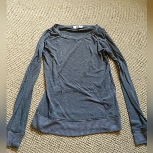 Forever 21 Long Sleeve Women's Shirt Hoodie Pocket Gray/Green Size Small S